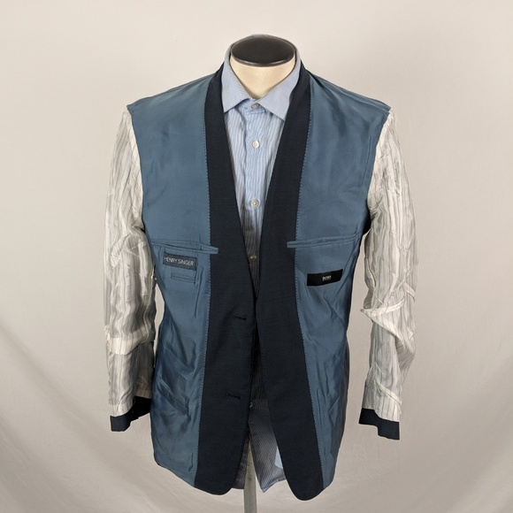 Hugo Boss Pasolini Movie grey blue blazer 40R - Picture 5 of 8
